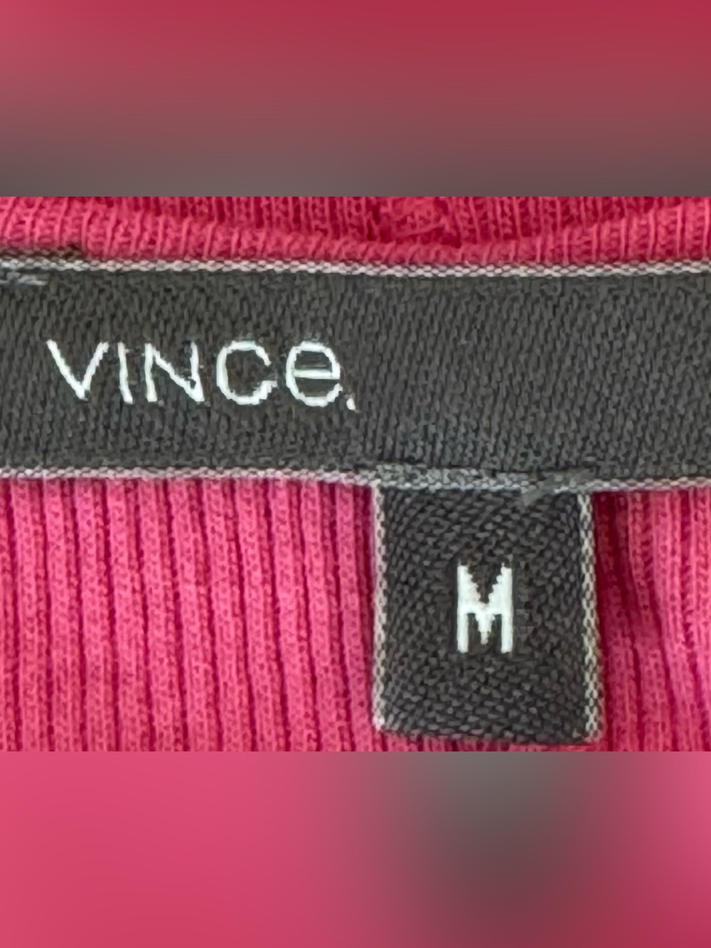 Vince Pink Ribbed Tank Top - Picture 6 of 10